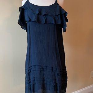 Wishlist navy blue open shoulder dress. Size Small